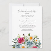 Viering van het leven Waterverf Bloemenbegrafenis Kaart (Voorkant)