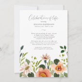 Viering van het leven Waterverf Bloemenbegrafenis Kaart (Voorkant)