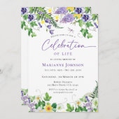 Viering van het leven Waterverf Bloemenbegrafenis Kaart (Voorkant / Achterkant)