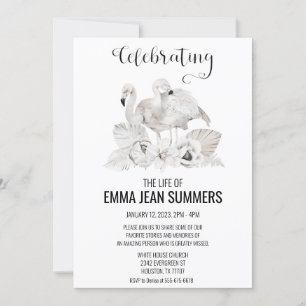 Viering van het leven White Flamingo Boho Tropical Kaart