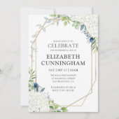 Viering van het leven White Floral Geometric Woods Kaart (Voorkant)