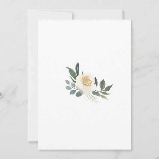 Viering van het leven White Rose Greenery Kaart (Achterkant)