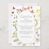 Viering van het leven Wildbloemen begrafenisfoto's Kaart (Voorkant)