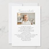 Viering van het leven Wildbloemen begrafenisfoto's Kaart (Achterkant)