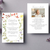 Viering van het leven Wildbloemen begrafenisfoto's Kaart