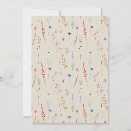 Viering van het leven Wildflower & Vlinder Kaart (Achterkant)