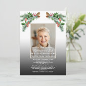 Viering van het leven Winter Boeket Foto Memorial Kaart (Staand voorkant)