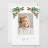 Viering van het leven Winter Boeket Foto Memorial Kaart (Achterkant)