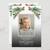 Viering van het leven Winter Boeket Foto Memorial Kaart (Voorkant / Achterkant)