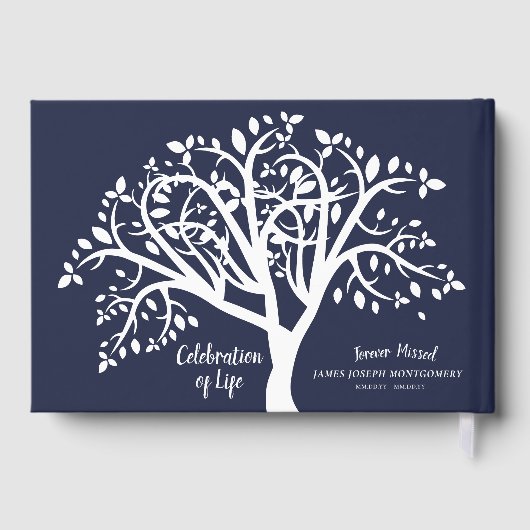Viering van het leven Witte Boom gepersonaliseerd Gastenboek (Achterkant)