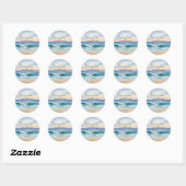 Viering Van Het Leven Witte Duif Op Het Strand Ronde Sticker (Vel)