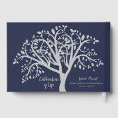 Viering van het leven Zilveren Boom gepersonalisee Gastenboek (Achterkant)