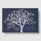 Viering van het leven Zilveren Boom gepersonalisee Gastenboek (Voorkant)