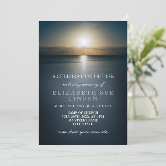 Viering van het leven | Zon over de oceaan Kaart (Staand voorkant)