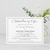 Viering van het leven zwarte grens begrafenis kaart (Staand voorkant)