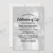 Viering van het Leven | Zwarte rouwfoto-herdenking Kaart (Voorkant)