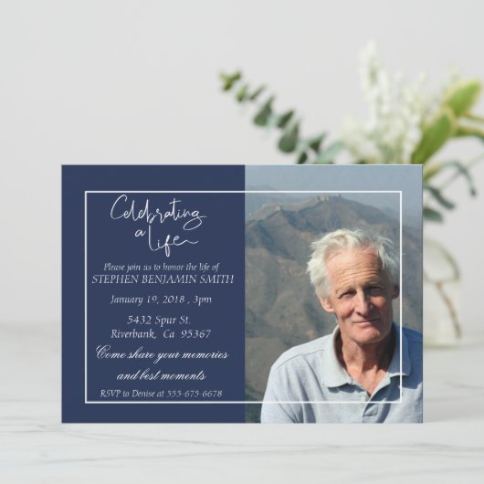 Viering van het levensfeest Fotosjabloon Kaart (Staand voorkant)