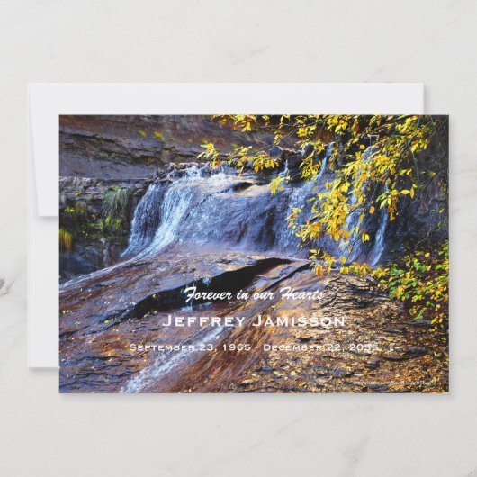 Viering van het levenslange najaar van de waterval kaart (Voorkant)