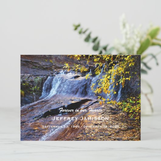 Viering van het levenslange najaar van de waterval kaart (Staand voorkant)