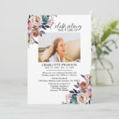 Viering van het levensmonument Floral Foto & gedic Kaart (Staand voorkant)