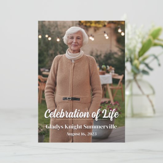 Viering van het Levensmonument | Golden Glow QR-co Kaart (Staand voorkant)