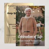 Viering van het Levensmonument | Golden Glow QR-co Kaart (Voorkant / Achterkant)