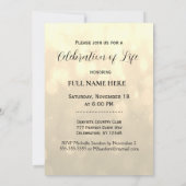 Viering van het levensonderhoud - gouduitnodiging kaart (Achterkant)