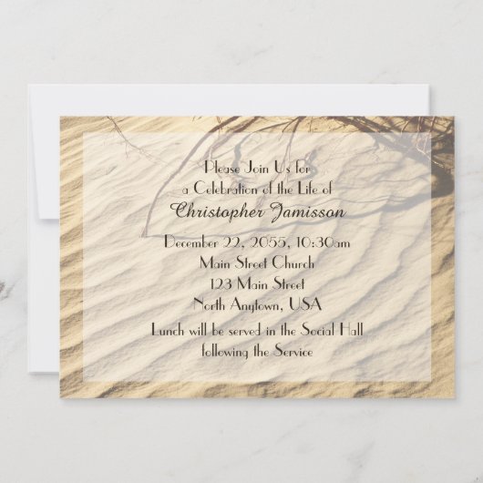 Viering van het levensonderhoud, woestijnzanden kaart (Achterkant)