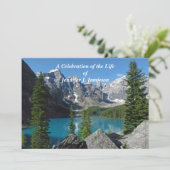 Viering van het Life Announcement Mountains Lake Kaart (Staand voorkant)