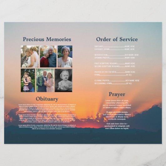 Viering van het Life Beach Funeral Service Program Flyer (Achterkant)