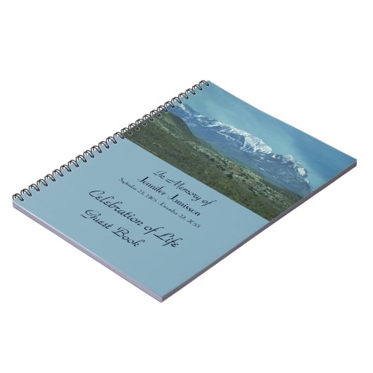 Viering van het Life Guest Book, Snowy Mountains Notitieboek (Linkerzijde)