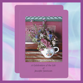Viering van het Life Invitation, bloemen in Teapot Kaart