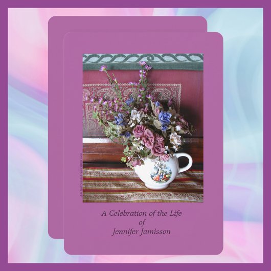 Viering van het Life Invitation, bloemen in Teapot Kaart