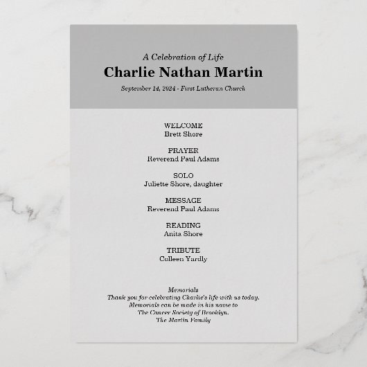 Viering van het Life-programma Echte Folie - Hoofd Folie Uitnodiging (Achterkant)