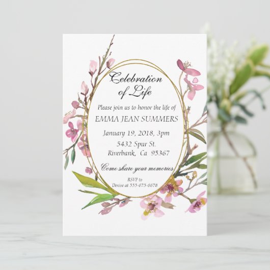 Viering van het Lijst van de bloesems van Life Flo Kaart (Staand voorkant)