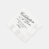 Viering van het Love Black Wedding Monogram Servetten (Hoek)