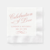 Viering van het Roos Gold Wedding Monogram van de Servet (Voorkant)