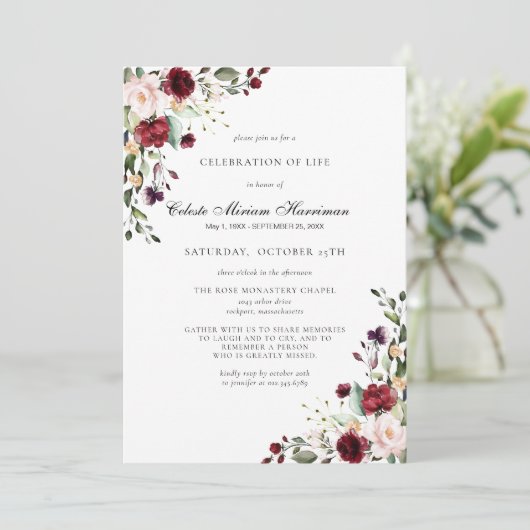 Viering van het Roos van de begrafenis van de begr Kaart (Staand voorkant)