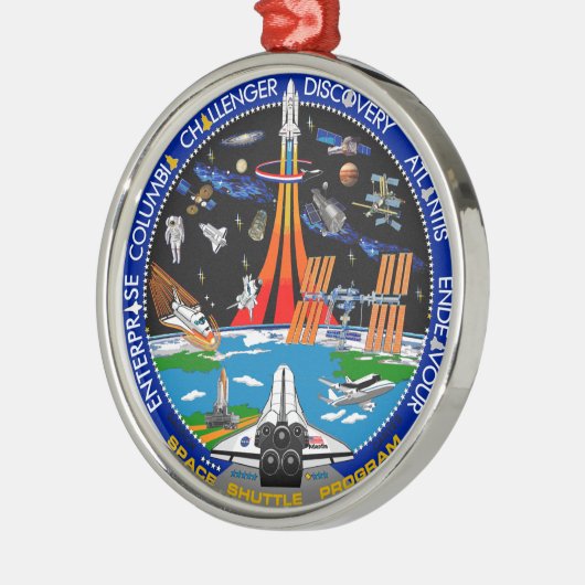 Viering van het Shuttle-programma Metalen Ornament (Links)