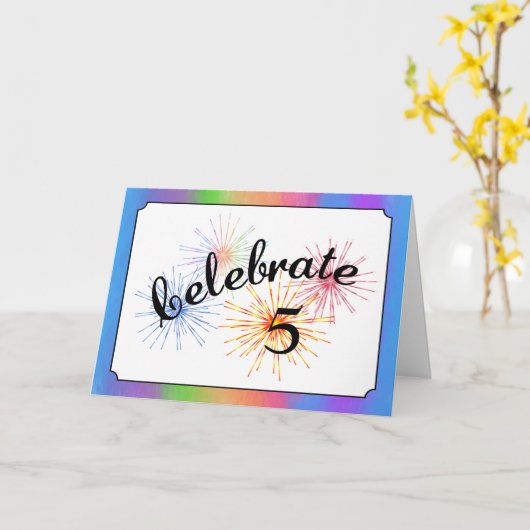 Viering van het vijfde Jubileum Kaart (Gele Bloem)