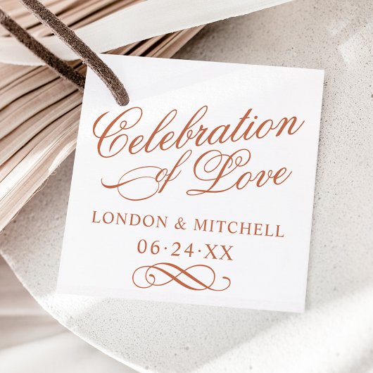 Viering van het voetbalmonogram van Love Terracott Bedankjes Labels