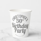 Viering van Leeftijd 50e Verjaardag Papieren Beker (Voorkant)