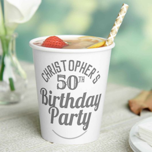 Viering van Leeftijd 50e Verjaardag Papieren Beker