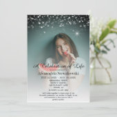 Viering van Leven Elegant en Tasteful Funeral Kaart (Staand voorkant)