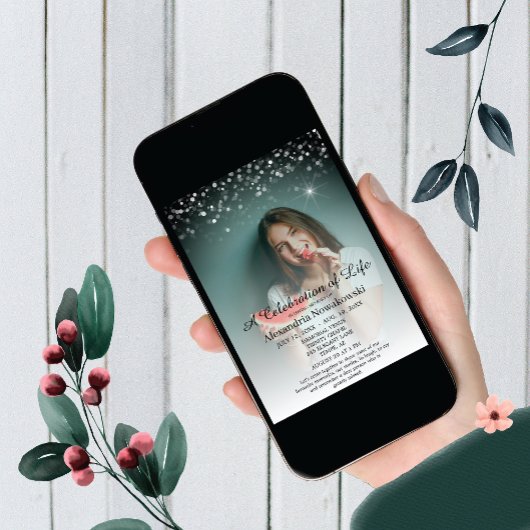 Viering van Leven Elegant en Tasteful Funeral Kaart