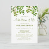 Viering van leven | Natuurlijke funeral herdenking Kaart (Staand voorkant)