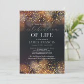 Viering Van Leven Zwart en Gouden Uitnodiging (Staand voorkant)