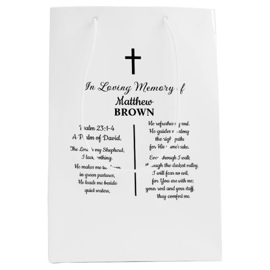 Viering Van Levens Bijbelvers Funeral Medium Cadeauzakje (Voorkant)