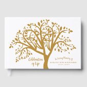 Viering van Levensboom Modern Goud Script Gastenboek (Voorkant)