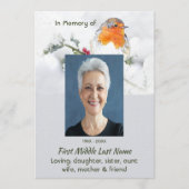 Viering van levensdienst in het Engels Robin Bird Kaart (Voorkant)